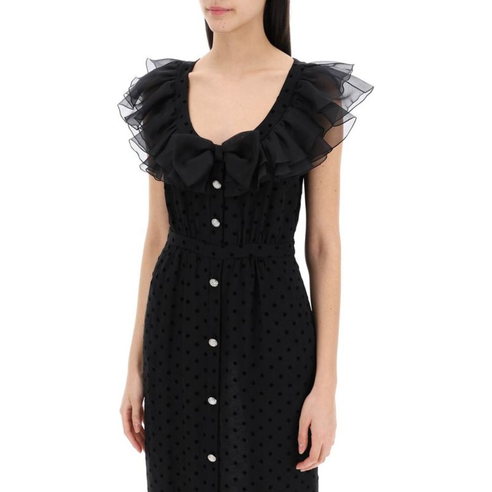 Alessandra Rich Women's 'Polka Dot Midi Dress In Ge - Picture 4 of 4